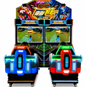 Linked motorcycle racing arcade game for two players by LeChuang