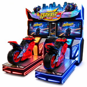Twin motorcycle racing arcade machine by LeChuang