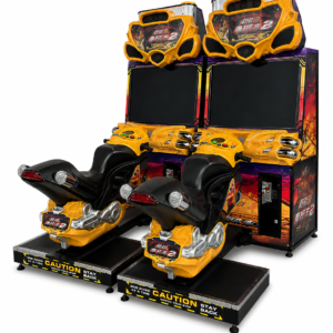 Two-station motorcycle racing arcade machine by LeChuang