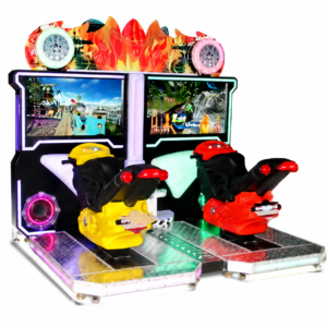 Dual-rider motorcycle racing arcade simulator by LeChuang