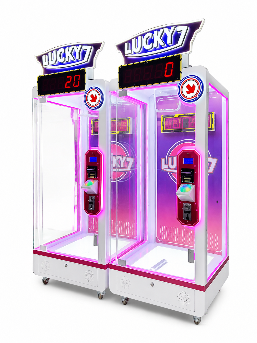 Dual player prize cutting machine with two prize cabinets by LeChuang