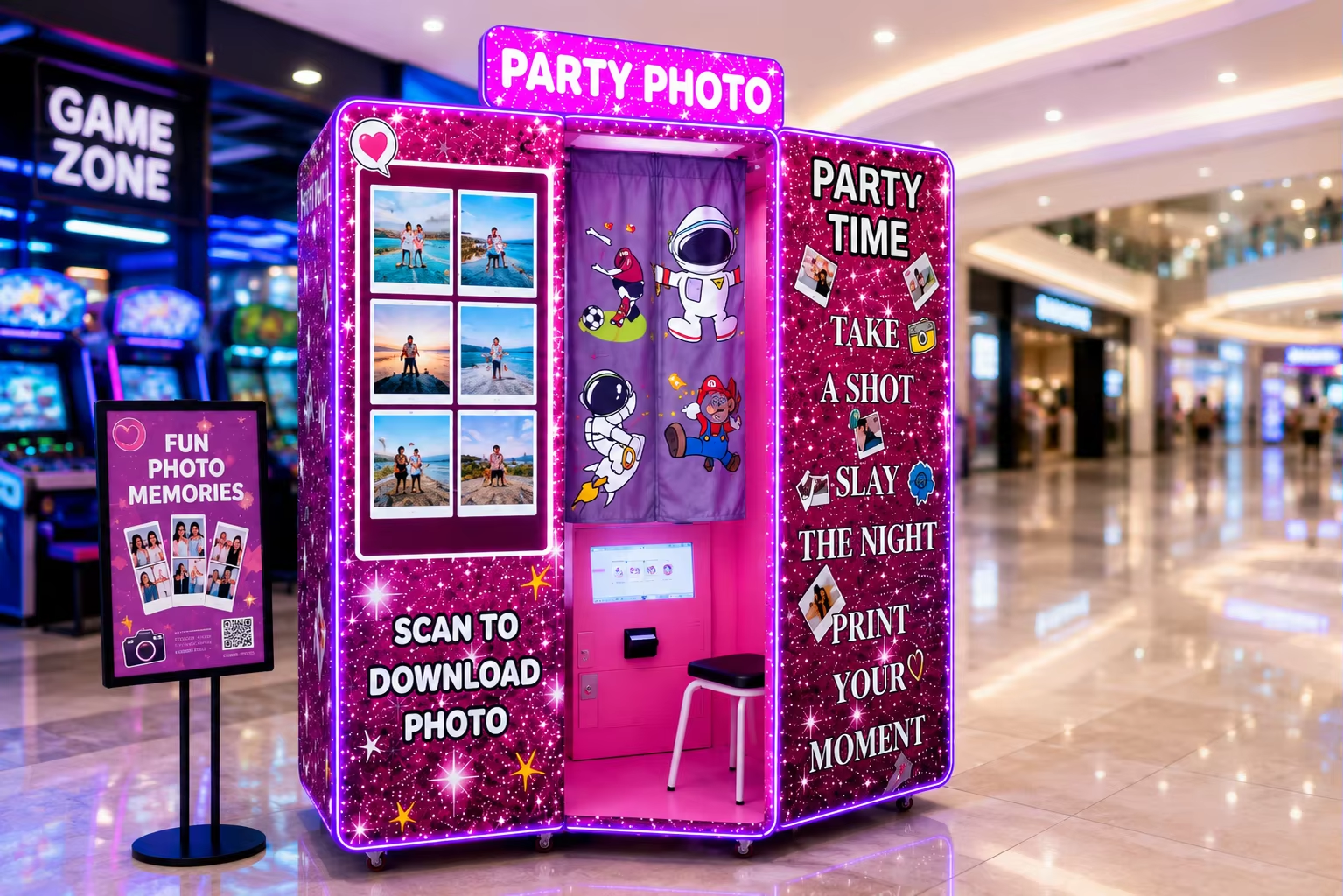 Commercial Party Photo Booth Machine – Self-Service Instant Photo Printing Kiosk | LeChuang - Image 2