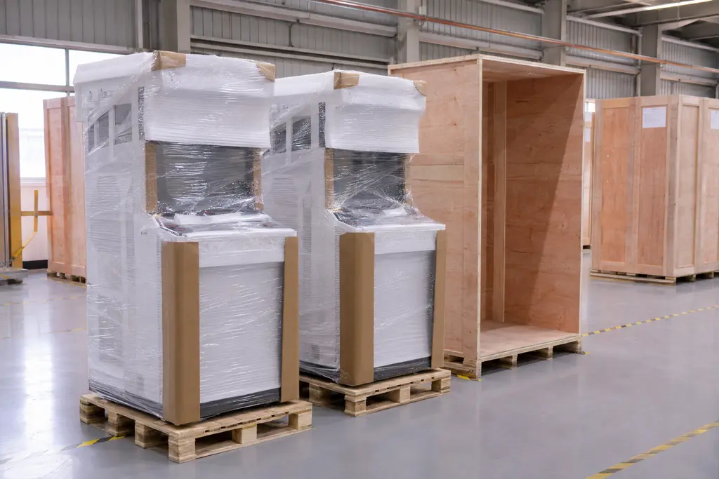 Arcade machine manufacturer preparing commercial machines for export