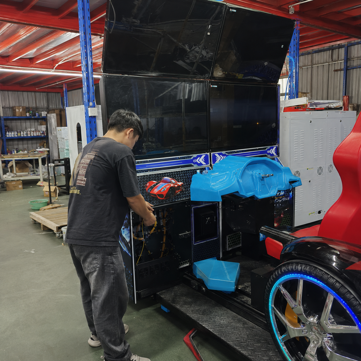 LeChuang arcade equipment inspected before international shipping