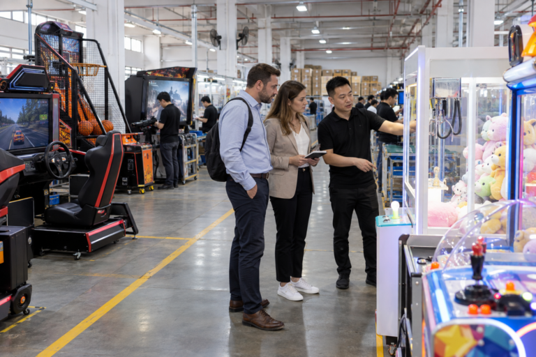 Arcade machine supplier in China displaying commercial amusement equipment